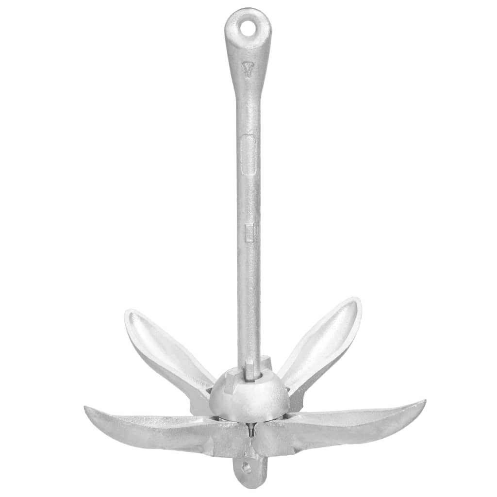 vidaXL Folding Anchor Silver 7.1 lb Malleable Iron