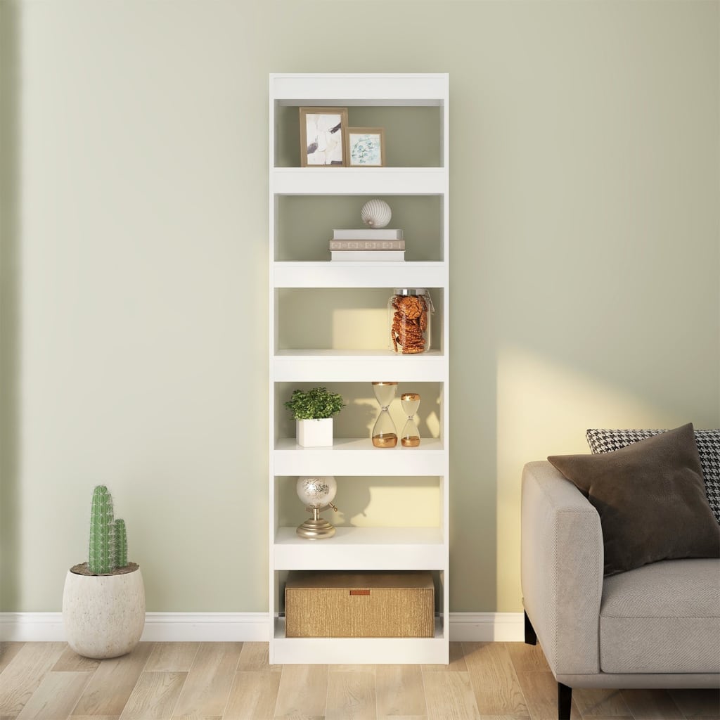 vidaXL Book Cabinet/Room Divider White 23.6"x11.8"x78"