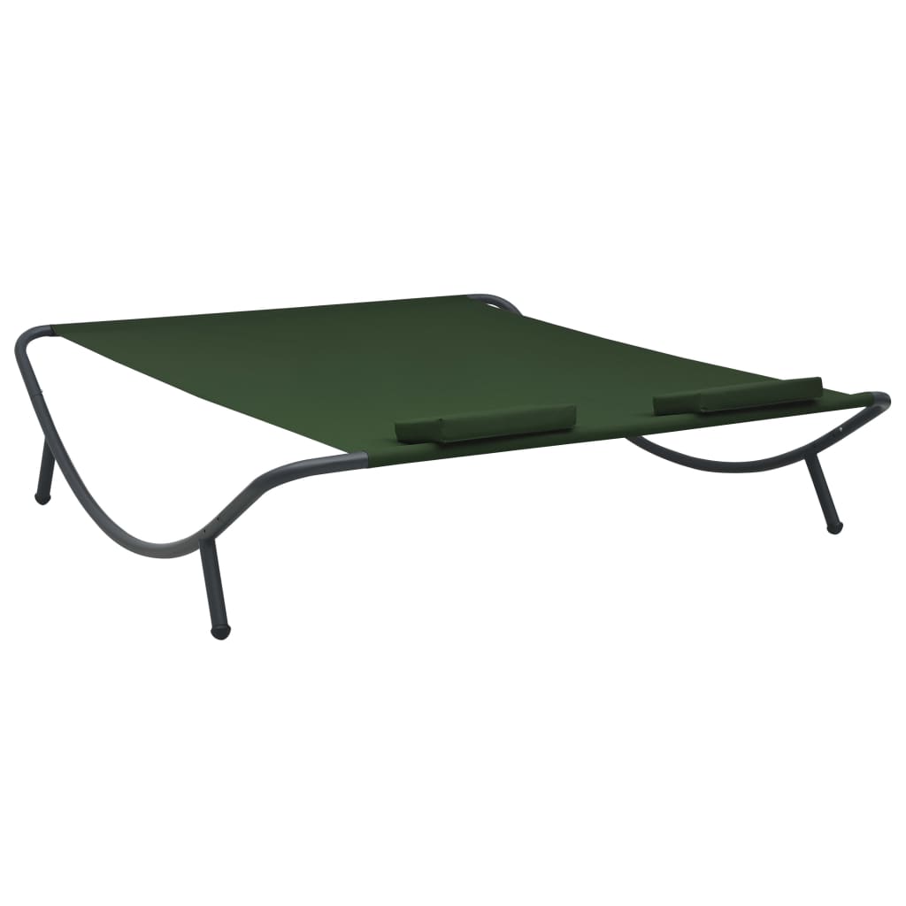 vidaXL Patio Lounge Bed Fabric Green