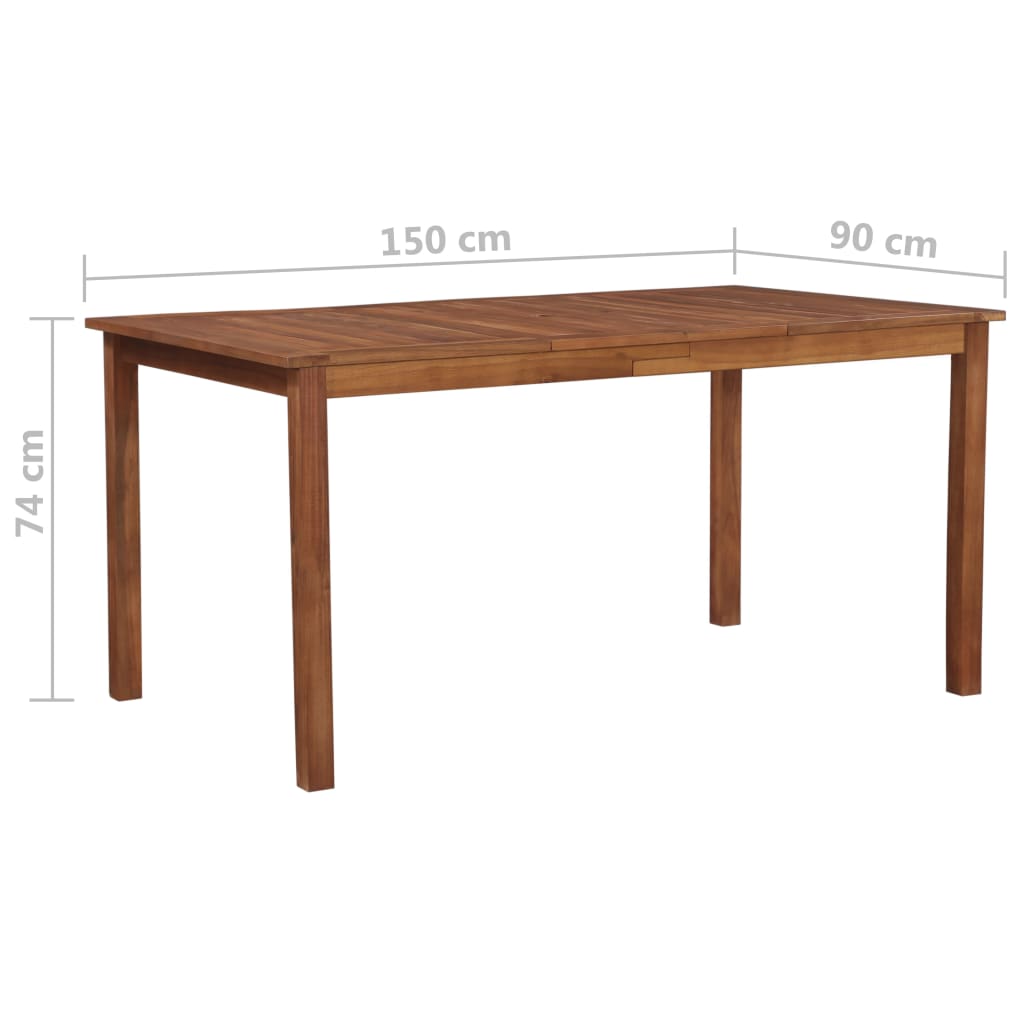 vidaXL Patio Table 59.1"x35.4"x29.1" Solid Acacia Wood