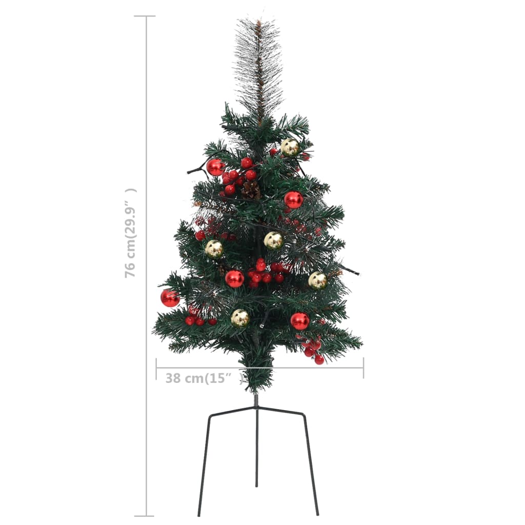 vidaXL Artificial Pathway Pre-lit Christmas Tree 2 pcs 29.9" PVC