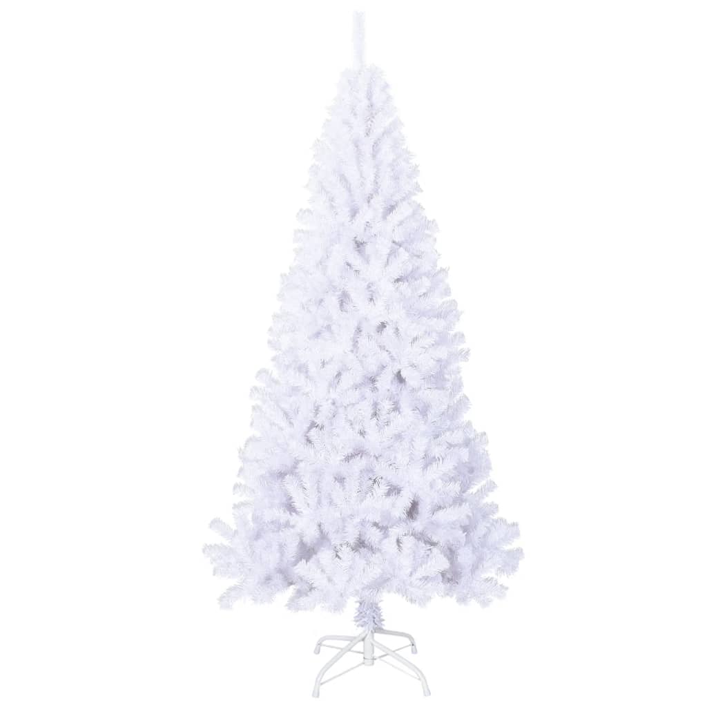 vidaXL Artificial Christmas Tree with Thick Branches White 8 ft PVC