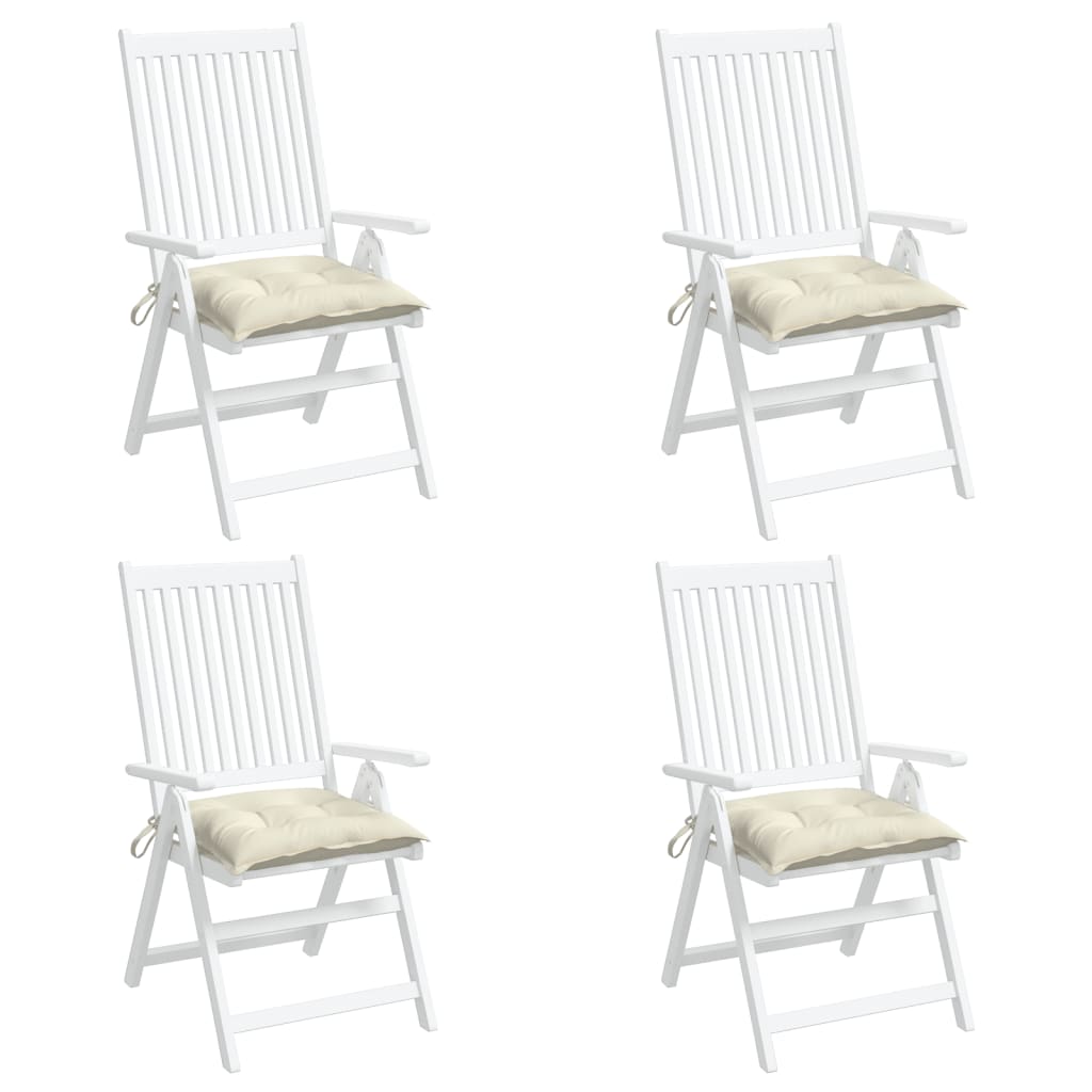 vidaXL Chair Cushions 4 pcs Cream White 15.7"x15.7"x2.8" Fabric