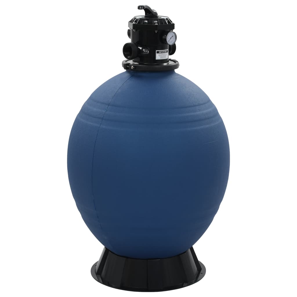 vidaXL Pool Sand Filter with 6 Position Valve Blue 2.6"