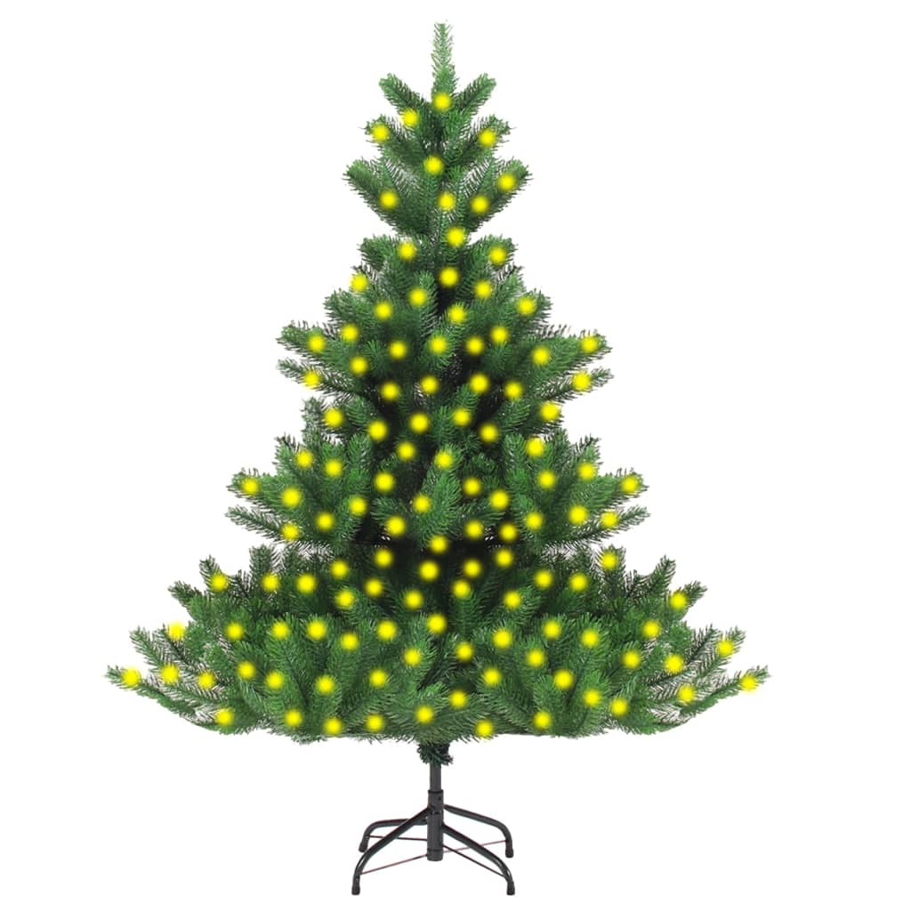 vidaXL Nordmann Fir Artificial Christmas Tree with LEDs Green 82.7"