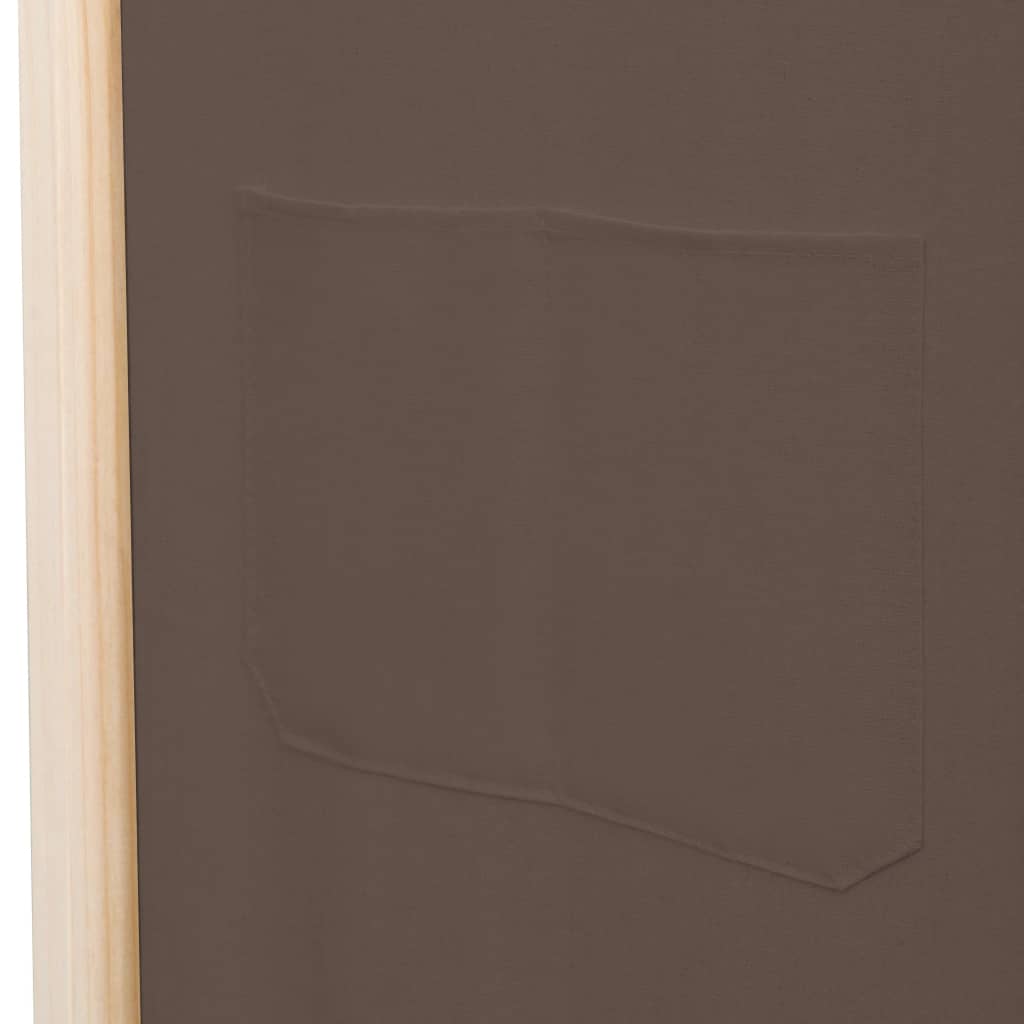 vidaXL 5-Panel Room Divider Brown 78.7"x66.9"x1.6" Fabric