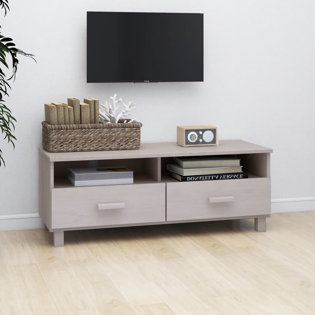 vidaXL TV Stand HAMAR White 41.7"x15.7"x15.7" Solid Wood Pine