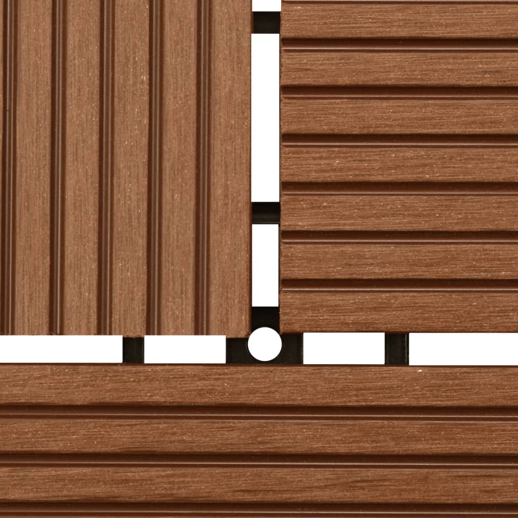 Brown 11 pcs 11.8"x11.8" Decking Tiles WPC 11 ft²