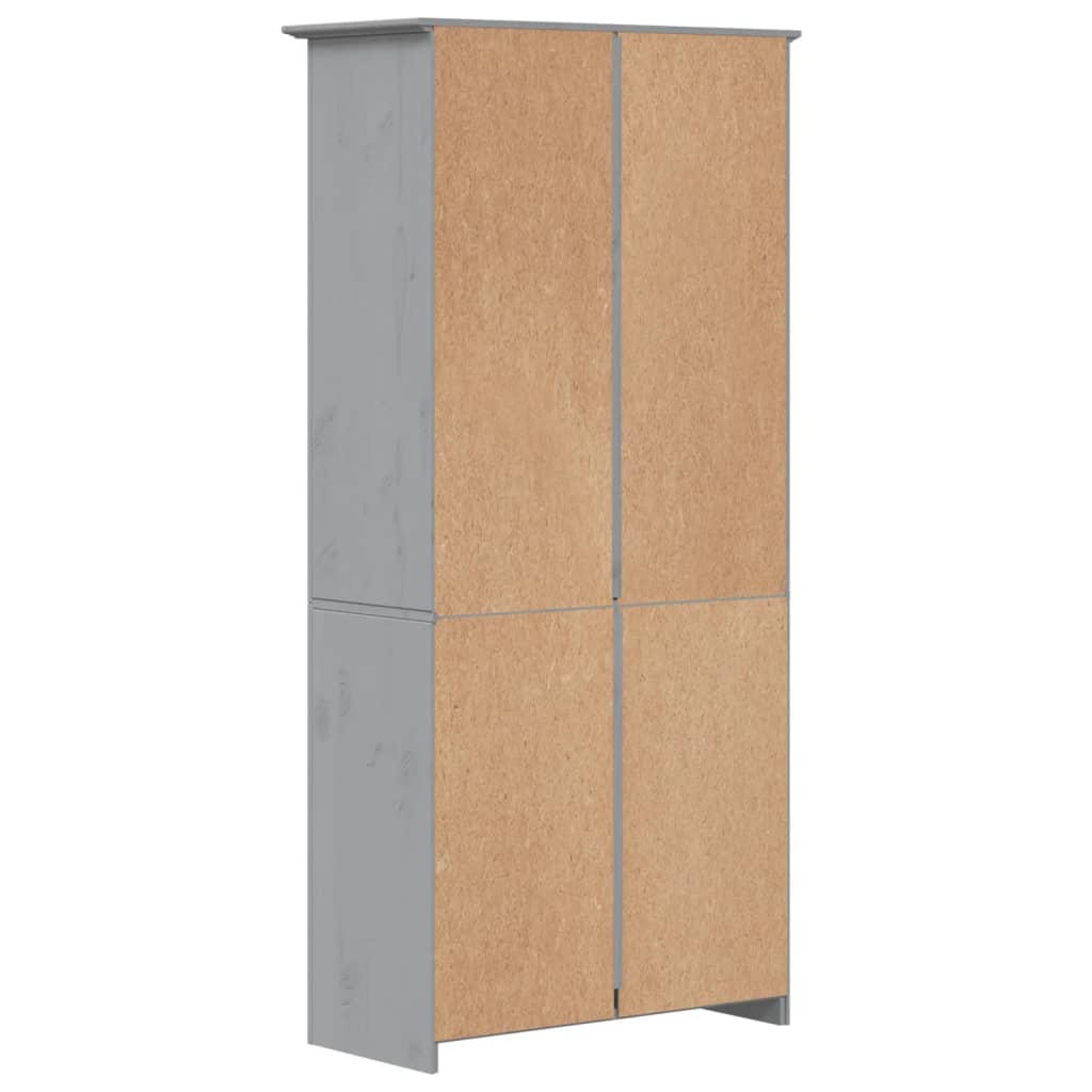 vidaXL Bookcase BODO Gray 31.5"x15"x70.9" Solid Wood Pine 5-Tier