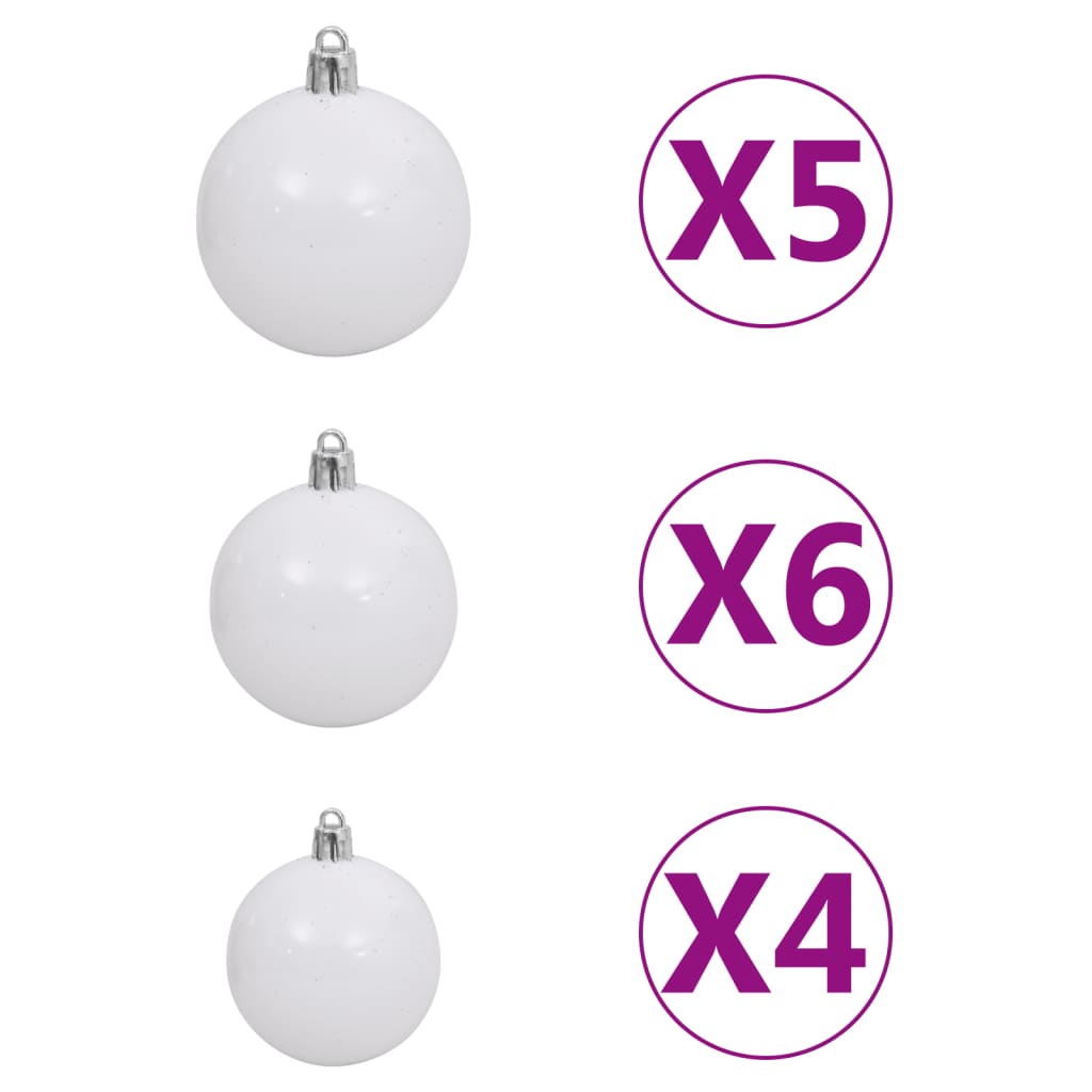 vidaXL Artificial Pre-lit Christmas Tree with Ball Set White 47.2"