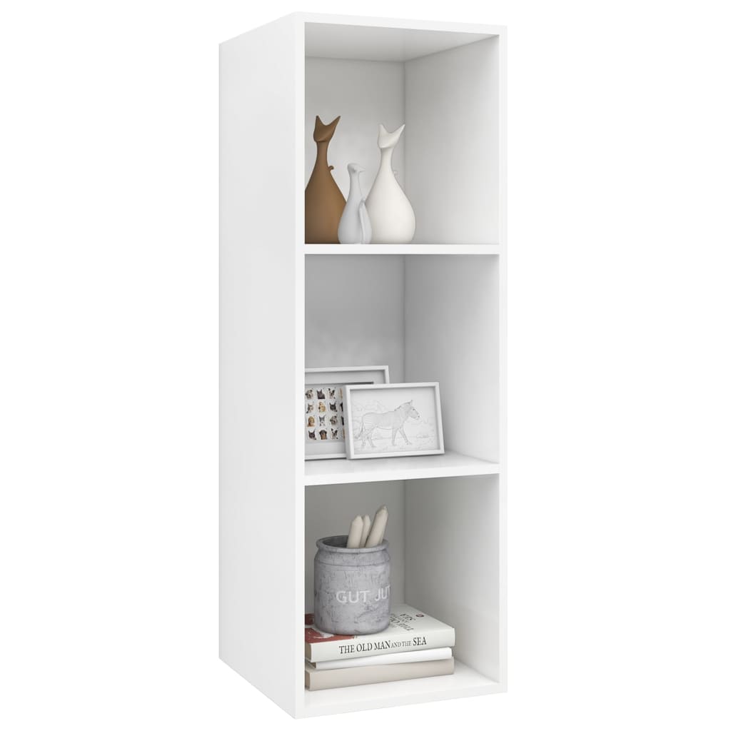 vidaXL Wall-mounted TV Cabinet White 14.6"x14.6"x42.1" Engineered Wood