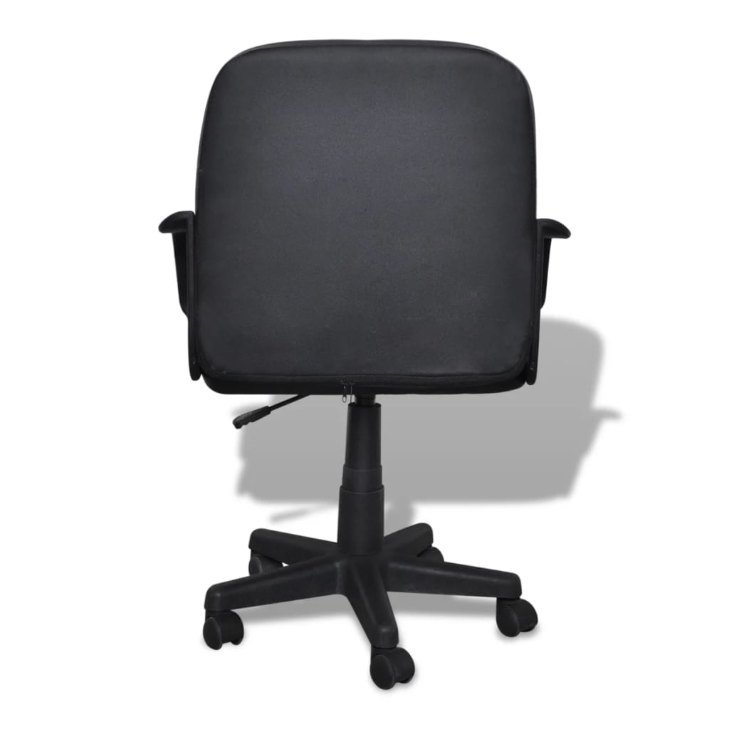 Luxury Leather Office Chair Height Adjustable Swivel Black
