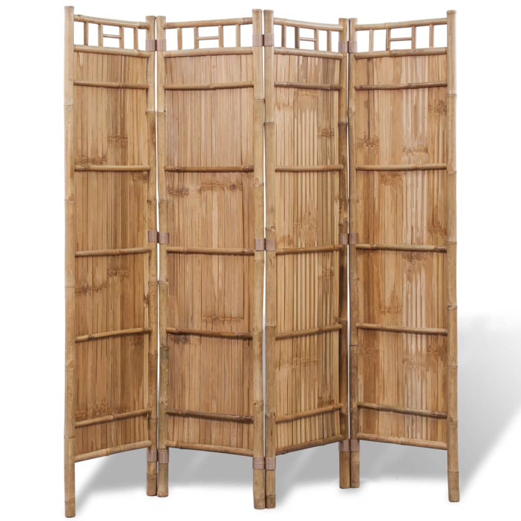 vidaXL 4-Panel Bamboo Room Divider