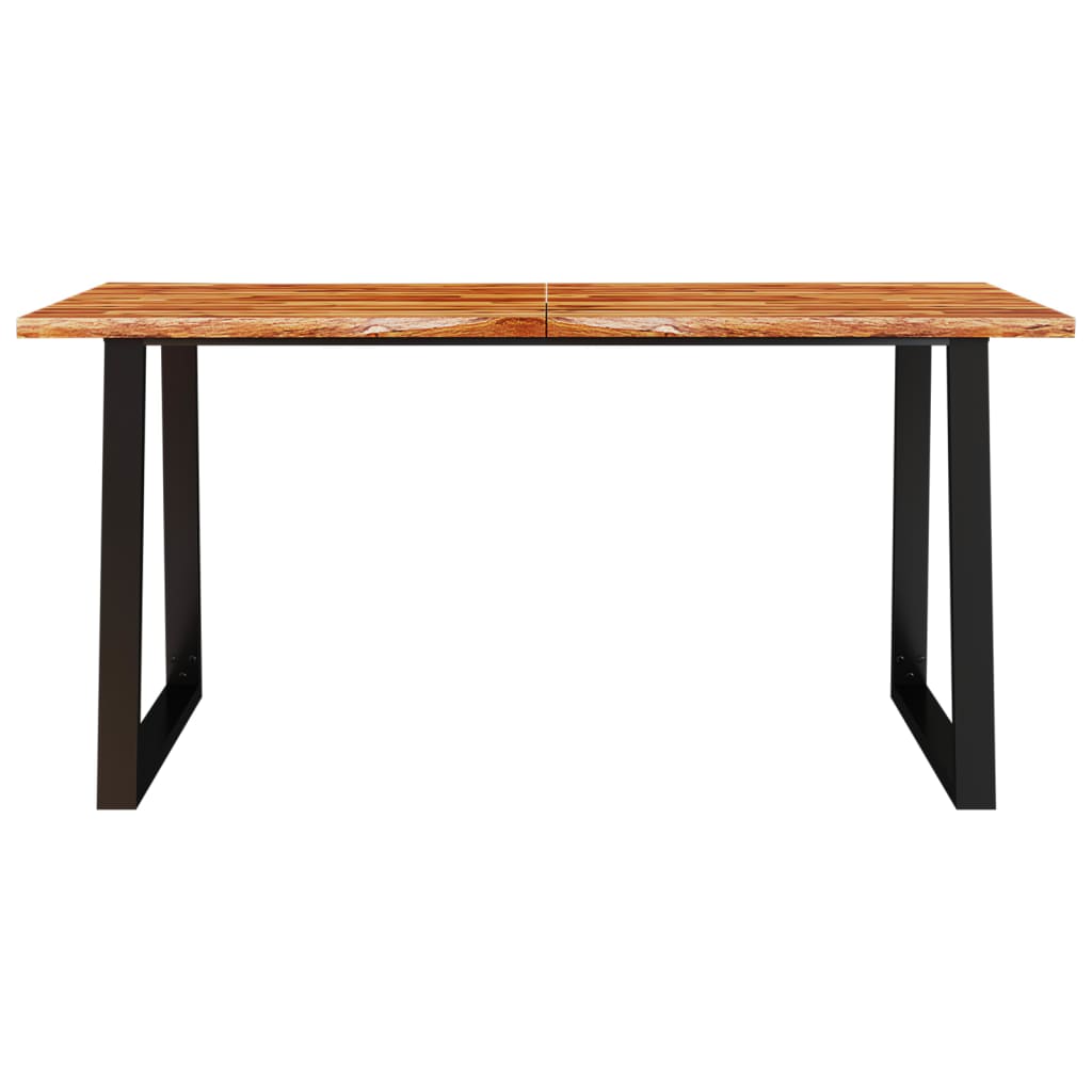 vidaXL Dining Table with Live Edge 63"x31.5"x29.5" Solid Wood Acacia