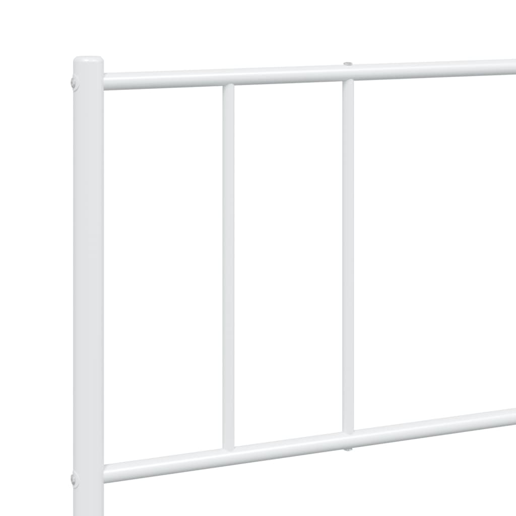 vidaXL Metal Bed Frame with Headboard White 76"x79.9" King