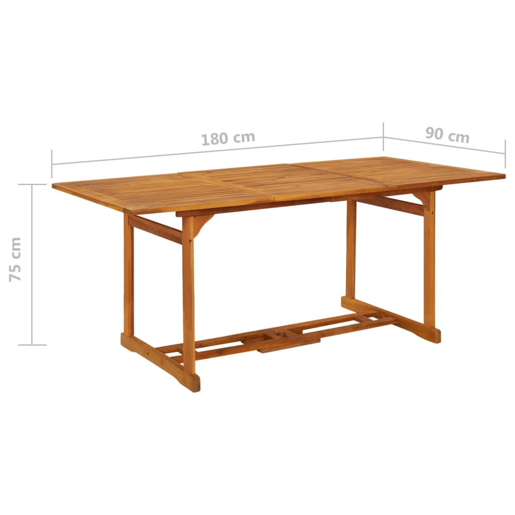 vidaXL Patio Dining Table 70.9"x35.4"x29.5" Solid Acacia Wood