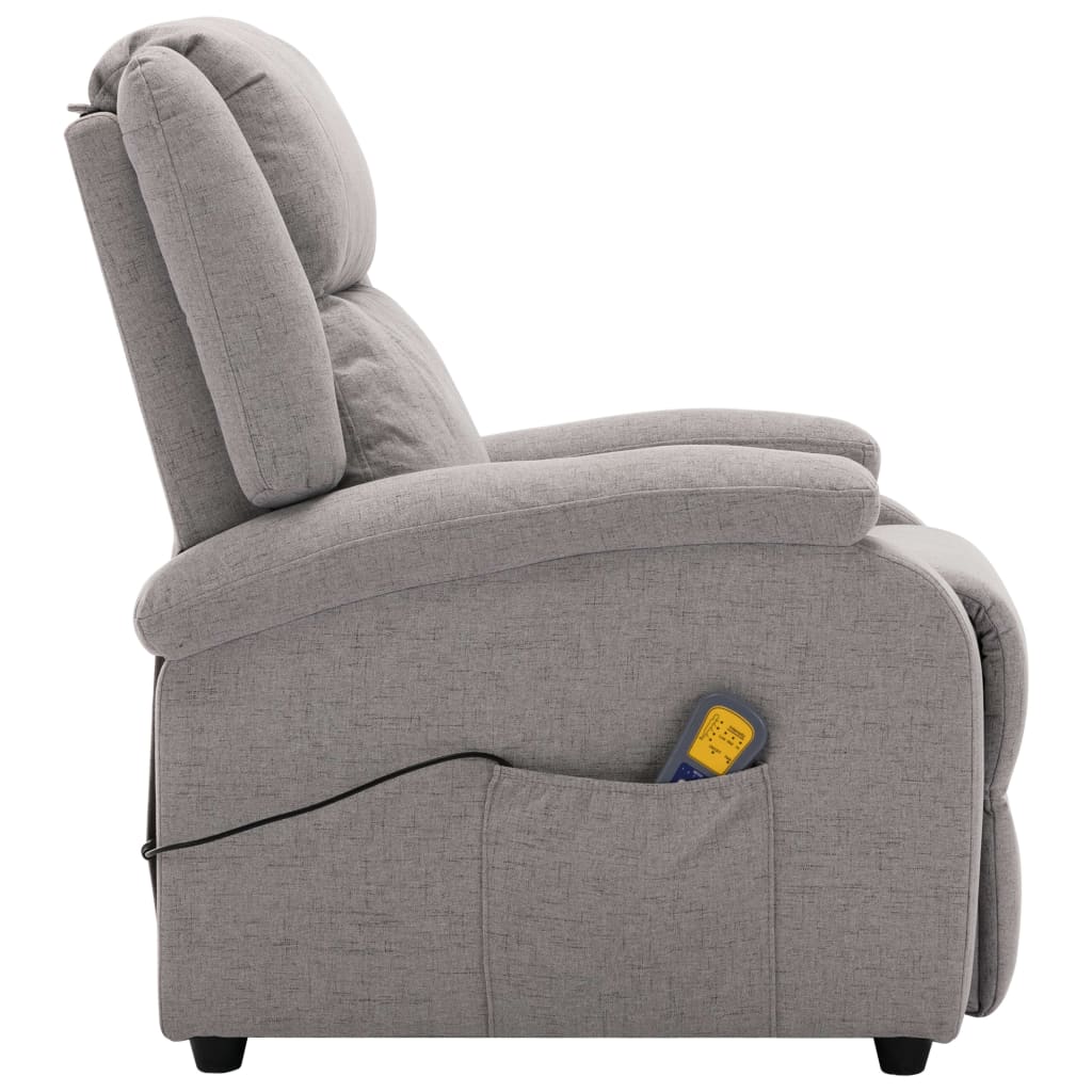 vidaXL Massage Chair Light Gray Fabric