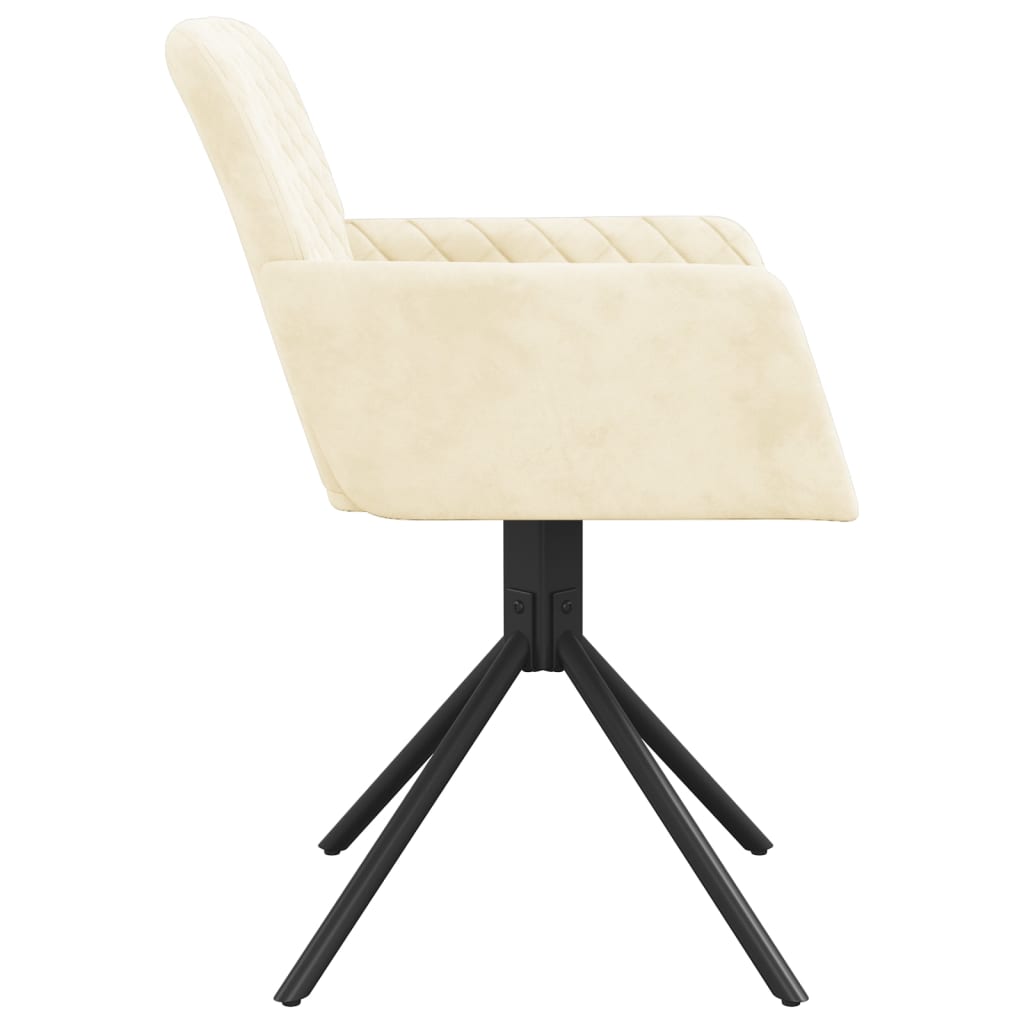 vidaXL Swivel Dining Chairs 2 pcs Cream Velvet