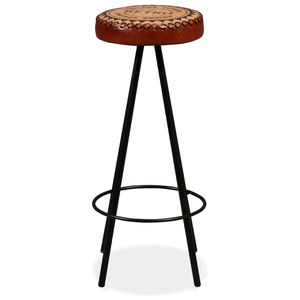 vidaXL Bar Stools 2 pcs Real Leather