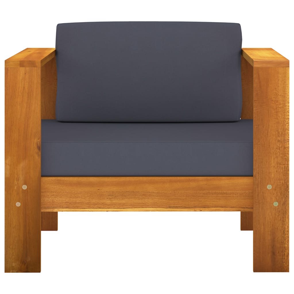 vidaXL 8 Piece Patio Lounge Set with Dark Gray Cushions Acacia Wood