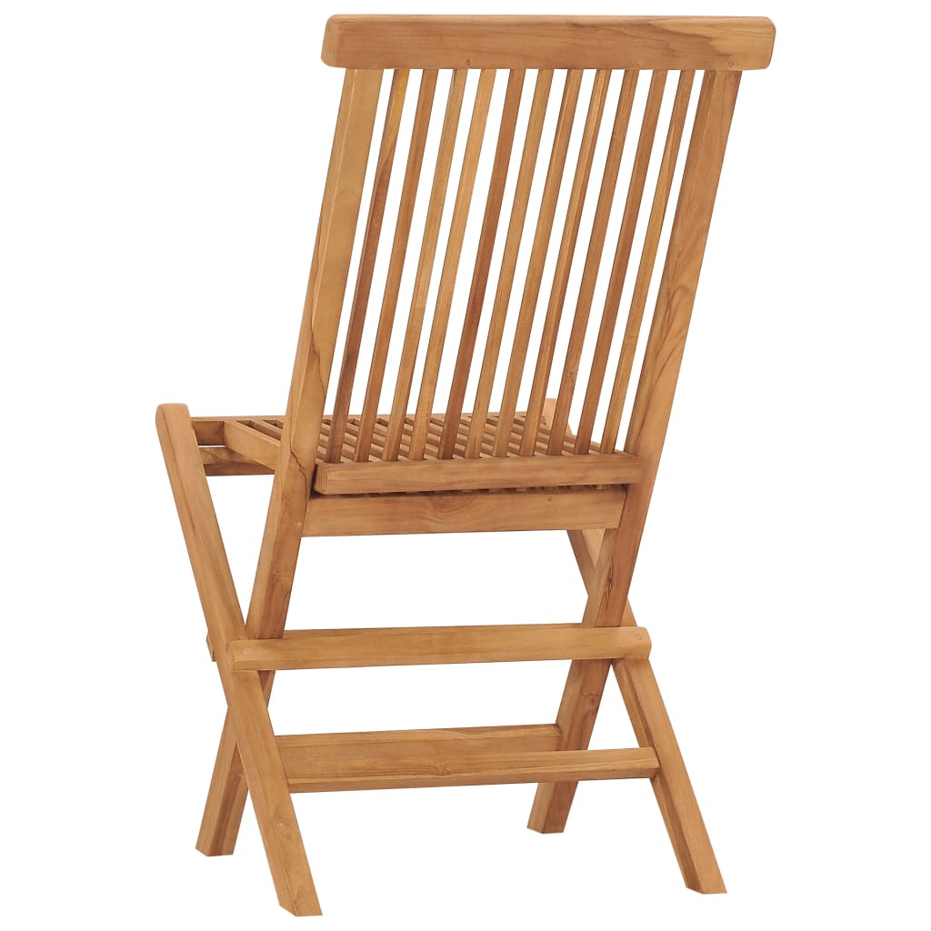 vidaXL Folding Patio Chairs 2 pcs Solid Teak Wood