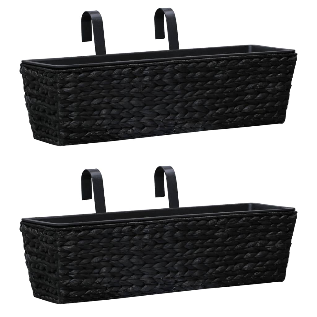 vidaXL Garden Planters 2 pcs Water Hyacinth Black