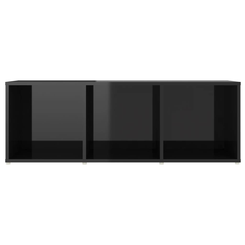 vidaXL TV Cabinets 2 pcs High Gloss Black 42.1"x13.8"x14.6" Engineered Wood