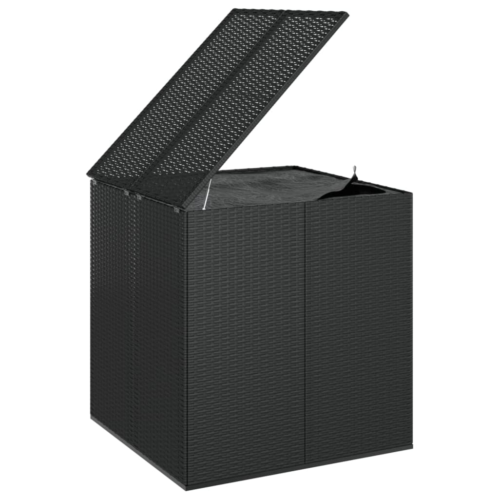 vidaXL Patio Cushion Box PE Rattan Black