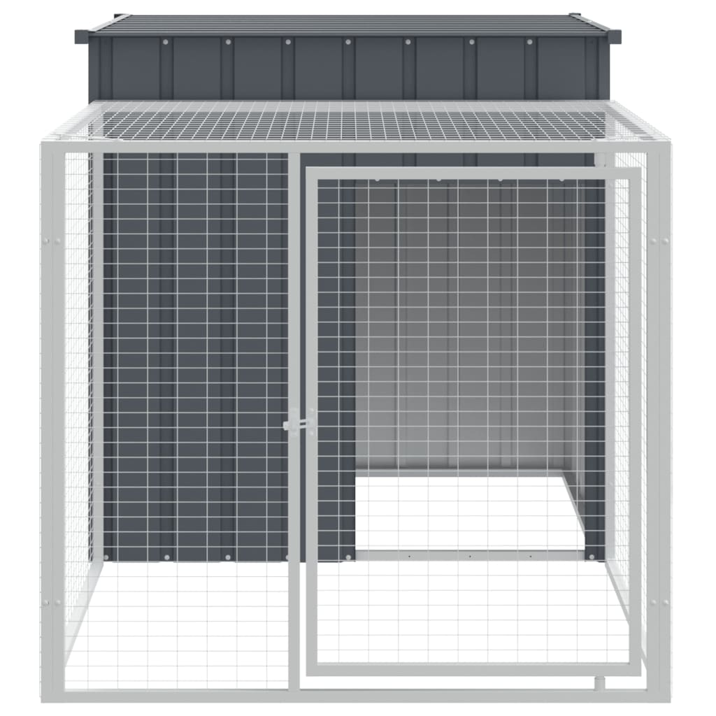 vidaXL Chicken Cage with Run Anthracite 43.3"x79.1"x43.3" Galvanized Steel