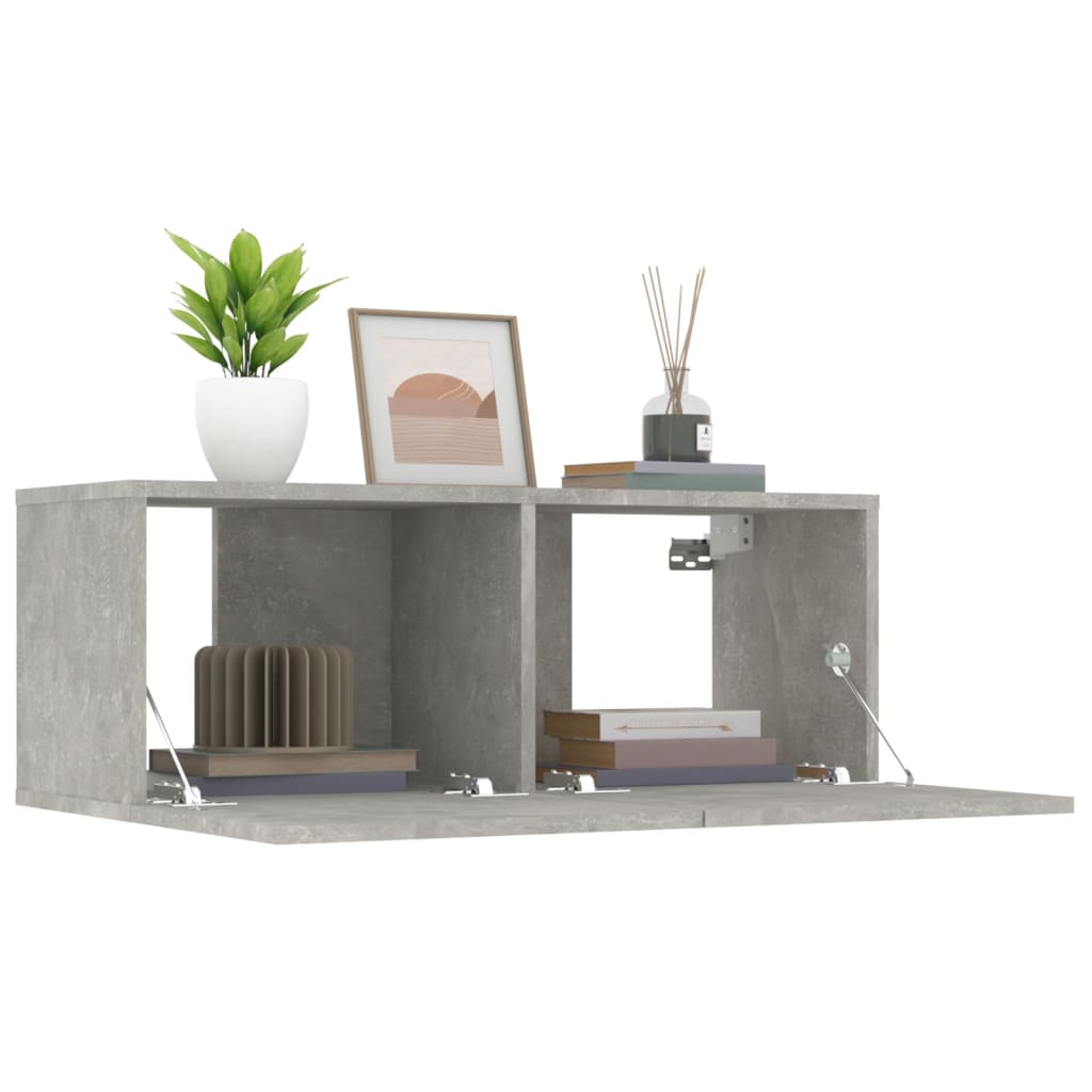 vidaXL TV Stands 2 Pcs Concrete Gray 31.5"x11.8"x11.8" Engineered Wood