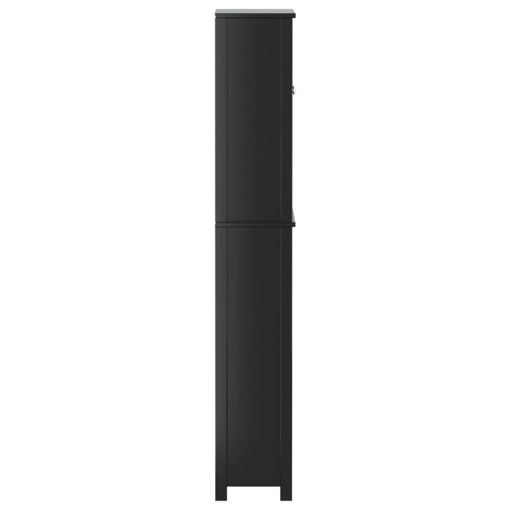 vidaXL Over-the-Toilet Storage BERG Black 23.6"x10.6"x64.8" Solid Wood