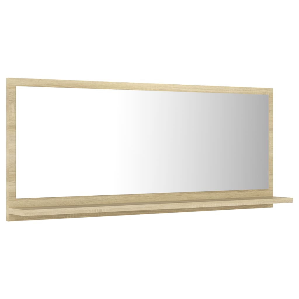 vidaXL Bathroom Mirror Sonoma Oak 35.4"x4.1"x14.6" Engineered Wood