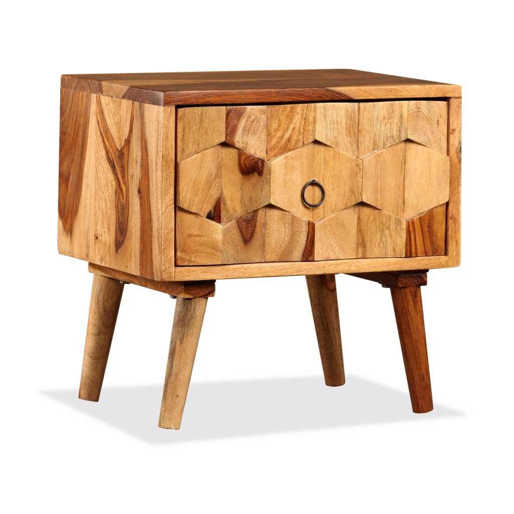 vidaXL Bedside Cabinet with 1 Drawer Solid Sheesham Wood