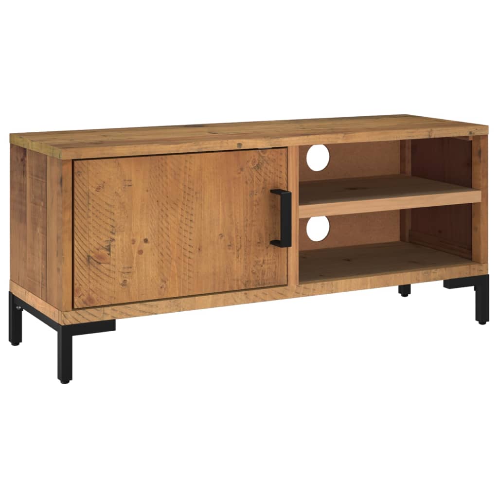vidaXL TV Cabinet Brown 35.4"x11.8"x15.7" Solid Wood Pine