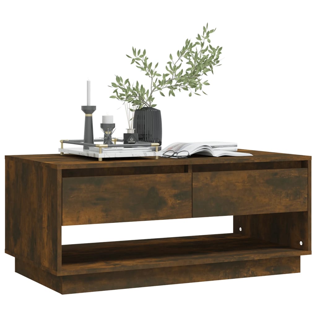 vidaXL Coffee Table Smoked Oak 40.4"x21.7"x17.3" Engineered Wood