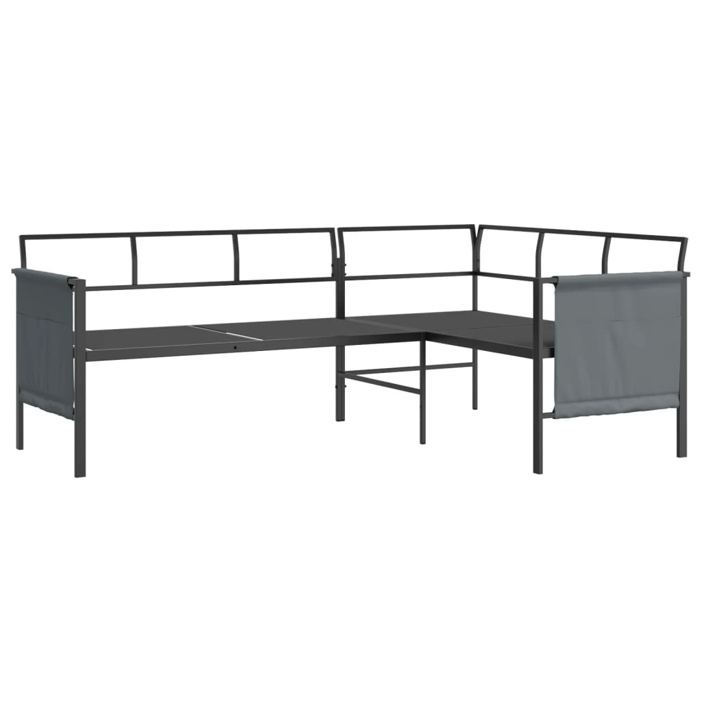 vidaXL Patio Corner Sofa Anthracite Steel and Textilene