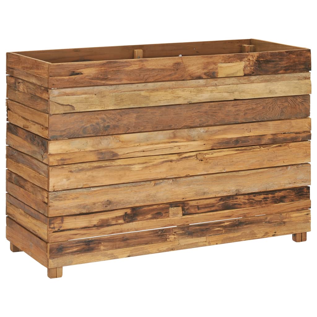 vidaXL Raised Bed 39.4"x15.7"x28.3" Recycled Teak Wood and Steel
