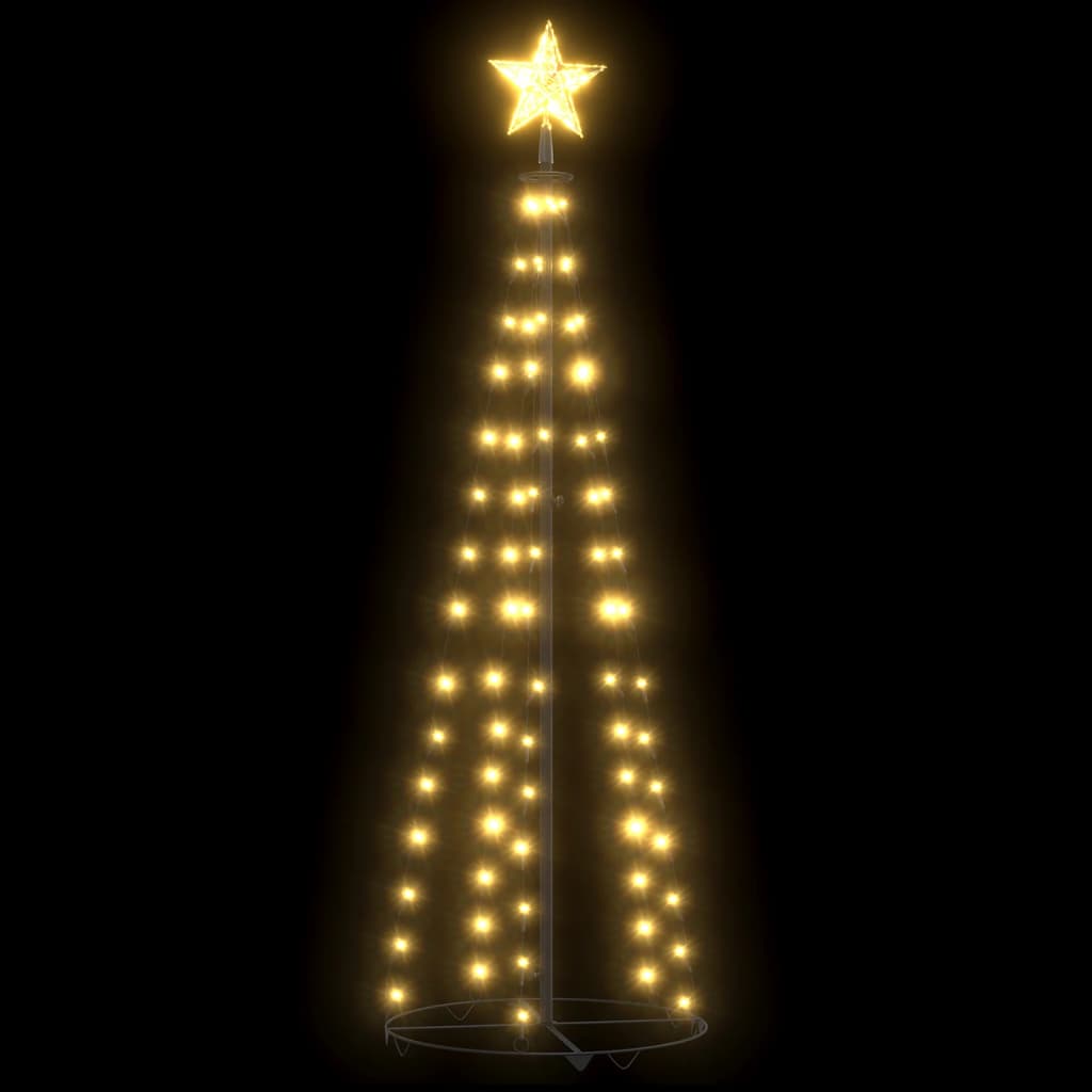 vidaXL Christmas Cone Tree Warm White 84 LEDs 2x5 ft