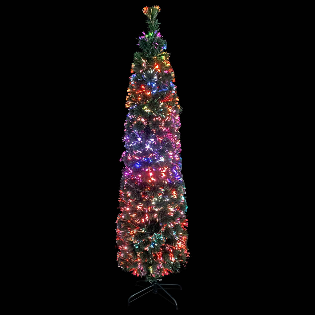 vidaXL Artificial Slim Christmas Tree with Stand 4 ft Fiber Optic