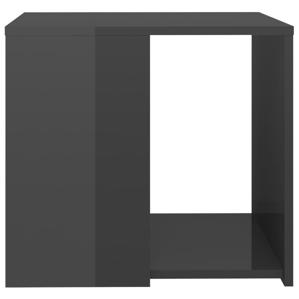 vidaXL Side Table High Gloss Gray 20"x20"x18" Chipboard