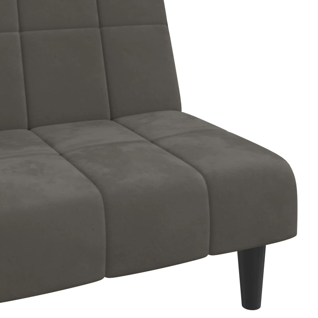 vidaXL 2-Seater Sofa Bed Dark Gray Velvet