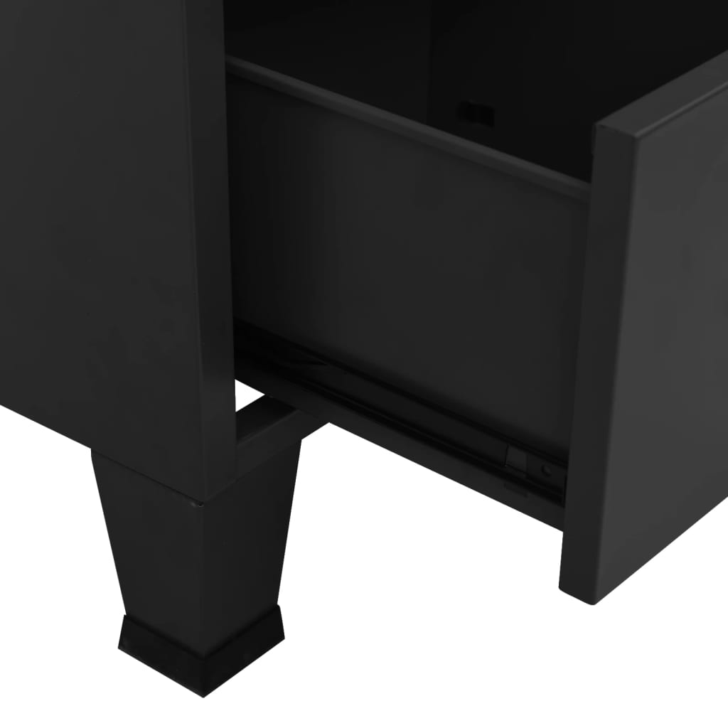 vidaXL Industrial Storage Chest Black 27.6"x15.7"x45.3" Metal