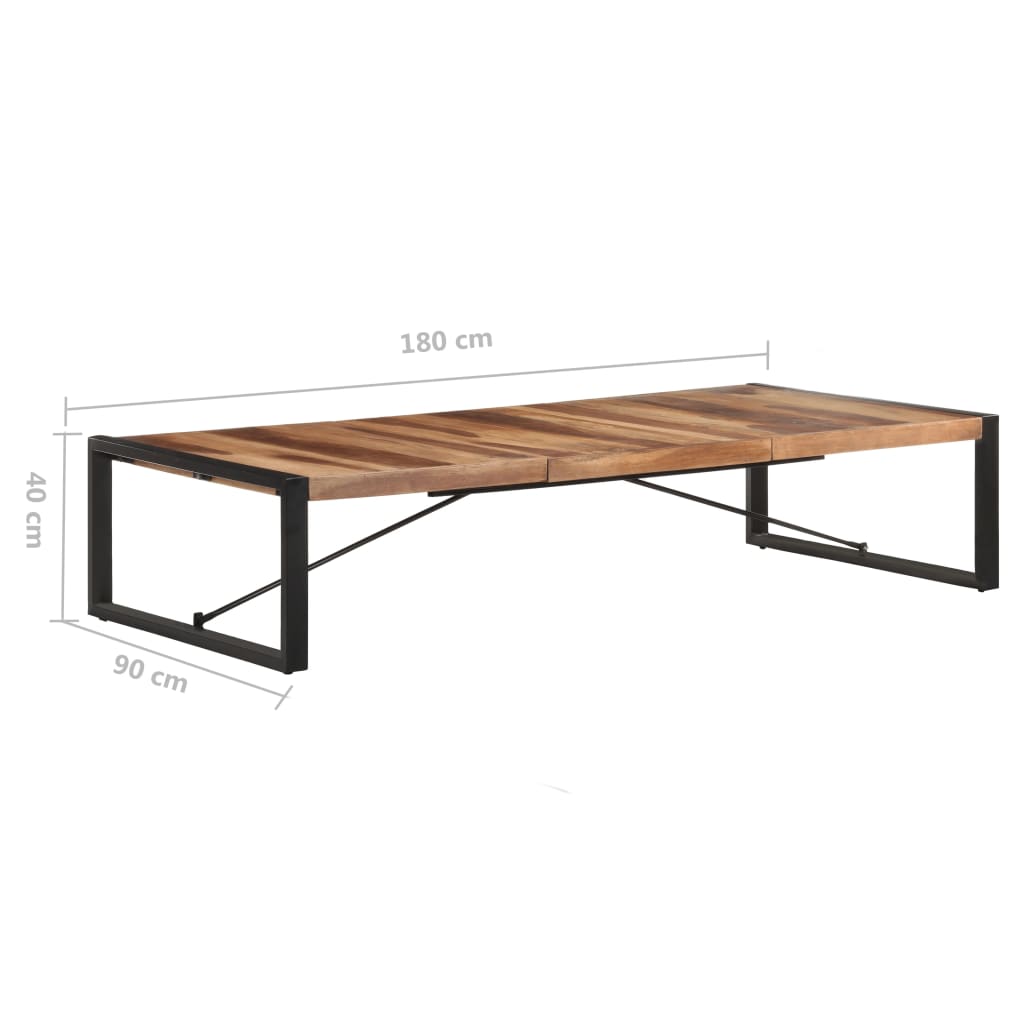 vidaXL Coffee Table 70.9"x35.4"x15.7" Solid Wood with Sheesham Finish