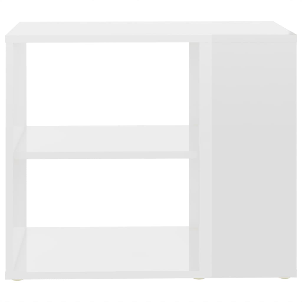 vidaXL Side Cabinet High Gloss White 23.6"x11.8"x19.7" Engineered Wood