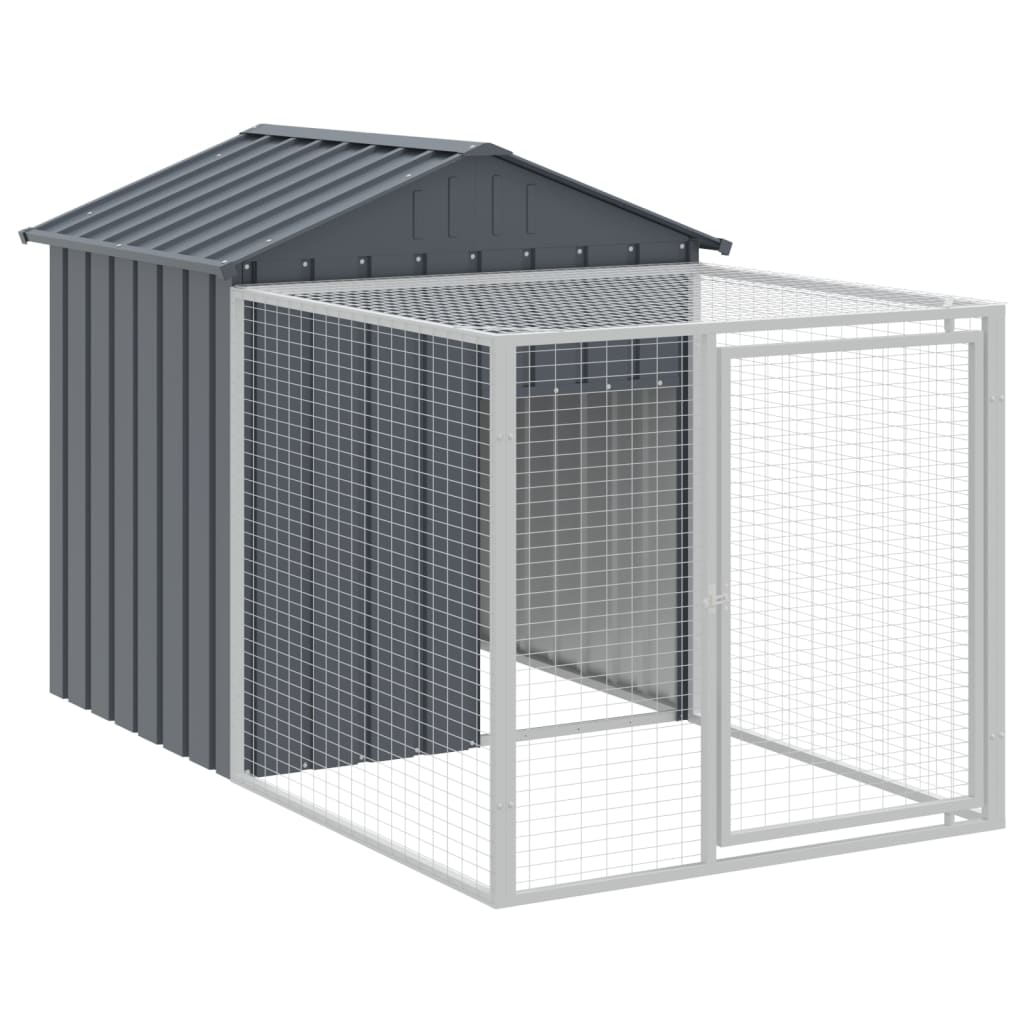 vidaXL Chicken Cage with Run Anthracite 46.1"x159.4"x48.4" Galvanized Steel