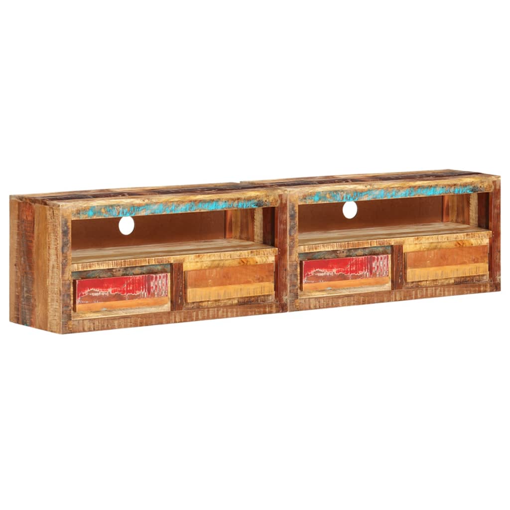 vidaXL TV Cabinets 2 pcs 34.6"x11.8"x15.7" Solid Wood Reclaimed