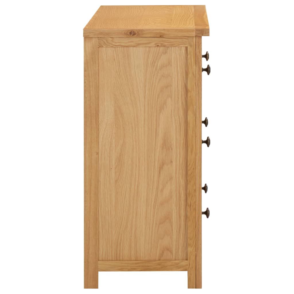 vidaXL Chest of Drawers 31.5"x13.8"x29.5" Solid Oak Wood