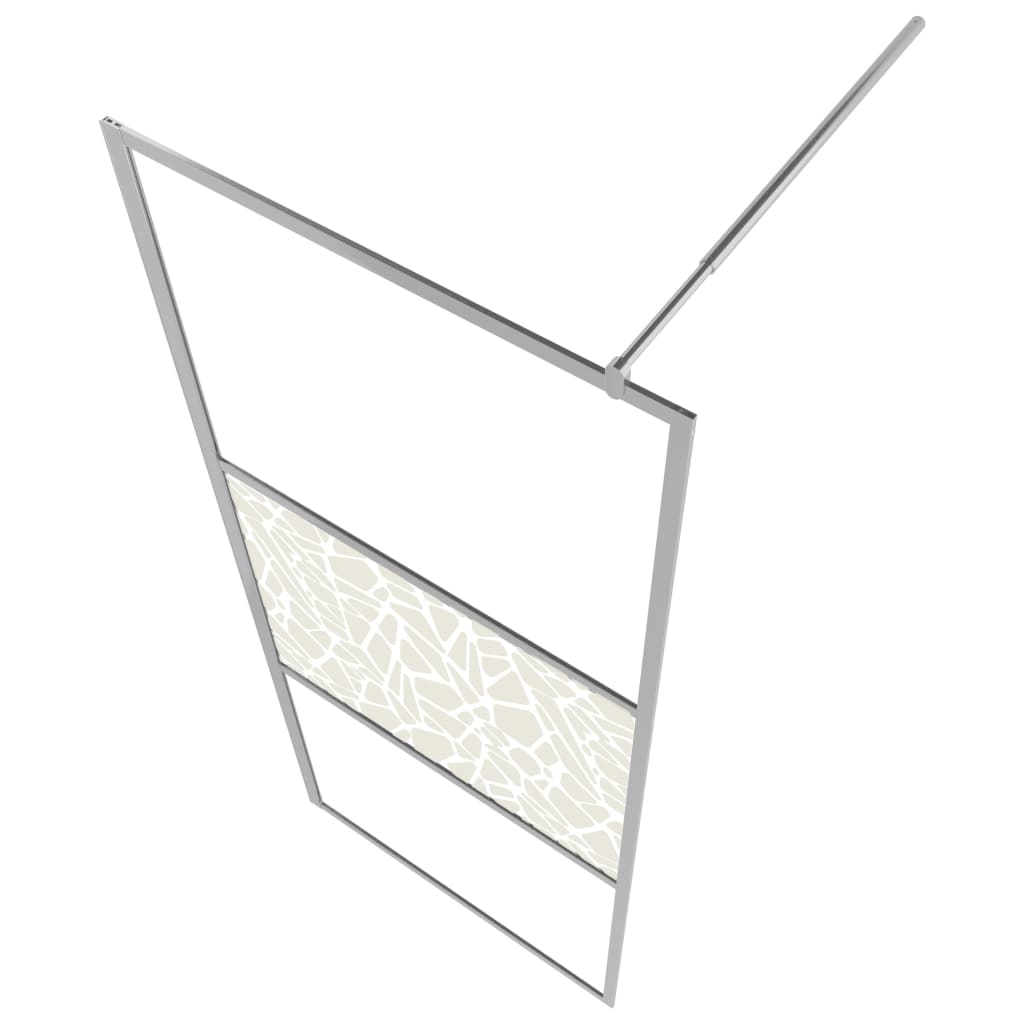 vidaXL Walk-in Shower Wall ESG Glass with Stone Design 39.4"x76.8"