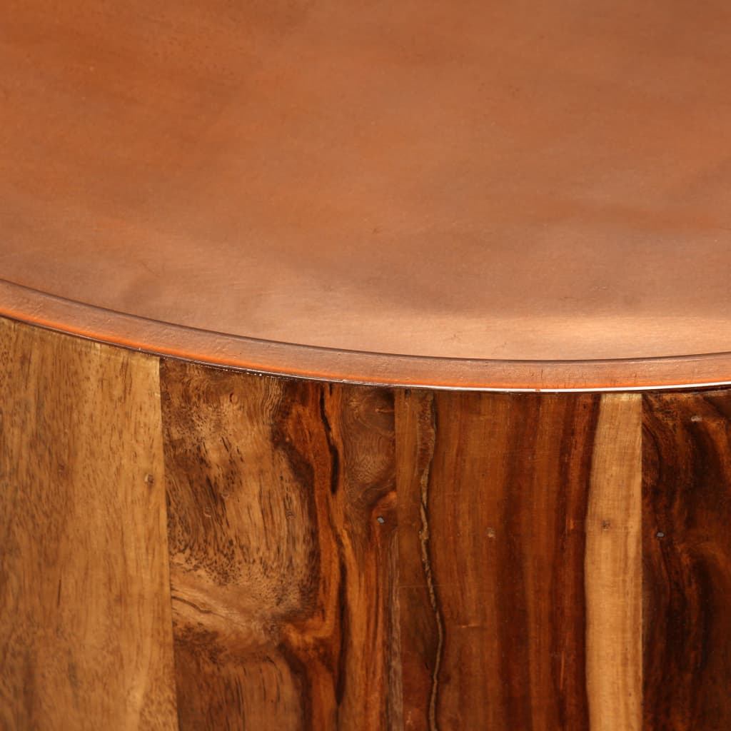 vidaXL Coffee Table Solid Sheesham Wood and Steel 26.8"
