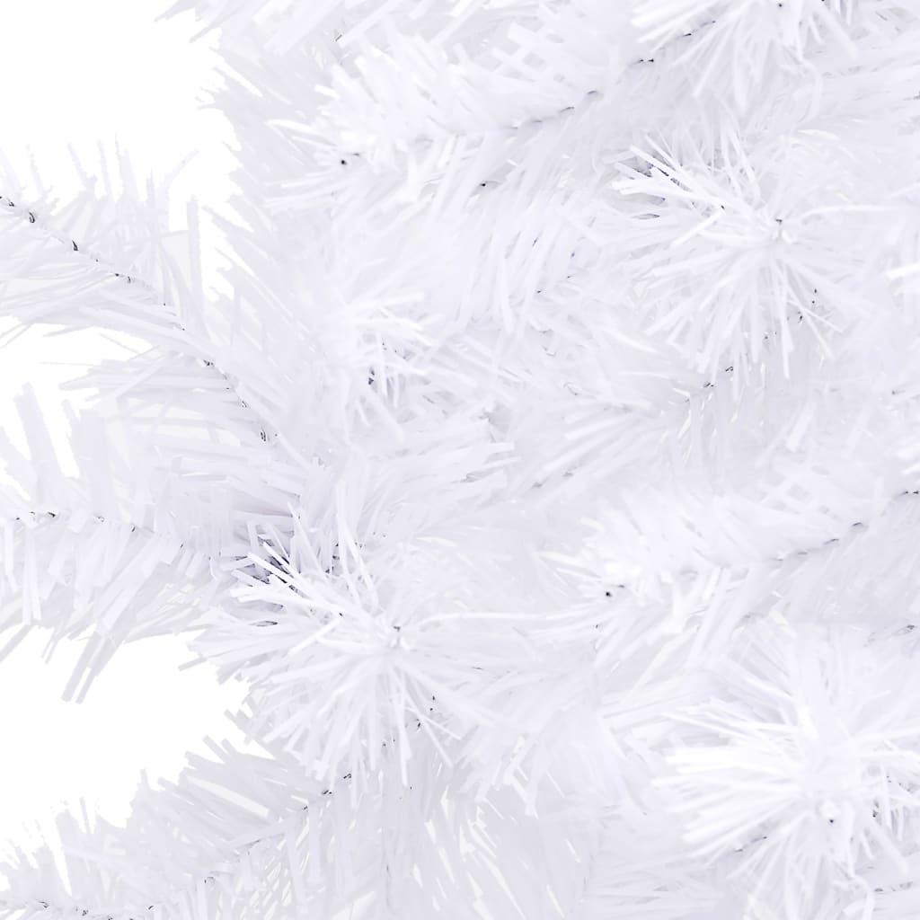 vidaXL Corner Artificial Christmas Tree with LEDs White 47.2" PVC